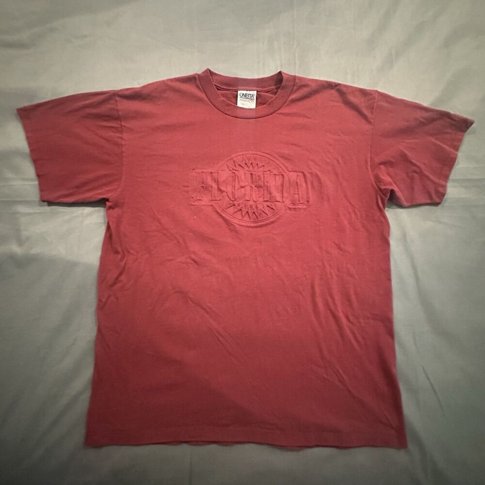 Vintage 90s Florida Shirt Mens XL Maroon Oneita Made In USA Puff Print